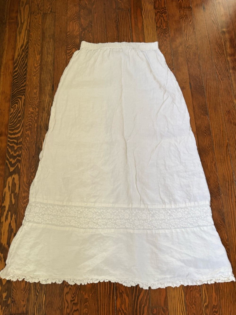 CP Shades White Maxi Skirt with Lace Trim